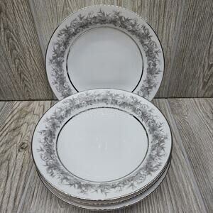 Set Of 4‎ Sango Florentine Rim Soup Bowl 7 5/8" Vintage Japan Platinum Trim
